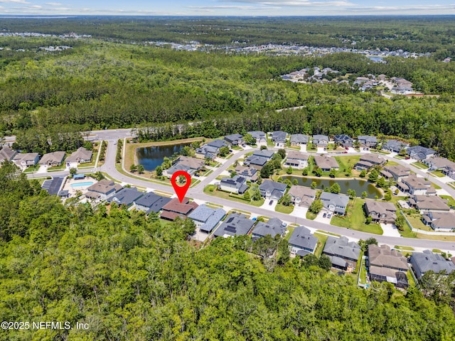 124 Sarah Elizabeth Dr, Saint Johns, FL 32259 - bird's eye view with a water view, a view of trees, and a residential view