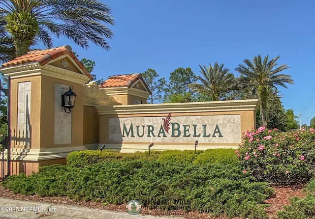 view of community sign