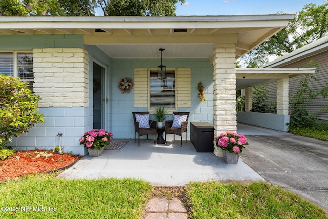 view of patio / terrace with covered porch