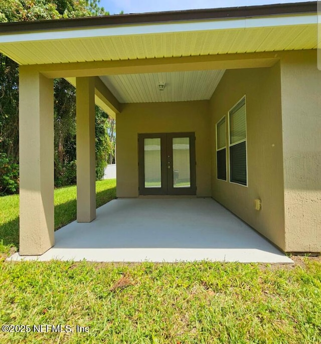 view of patio / terrace featuring french doors