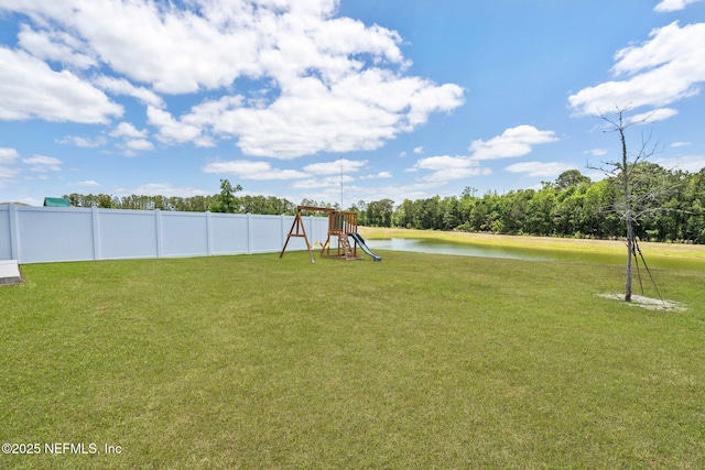 4402 Warm Springs Way, Middleburg, FL 32068 - view of yard with a playground and a water view