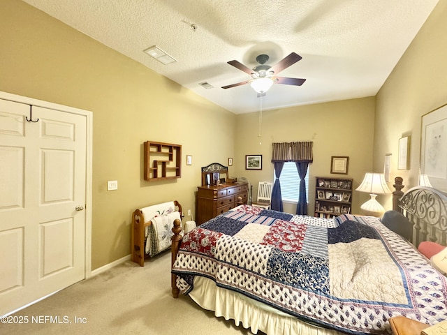 9421 Osprey Branch Trl Unit 4, Jacksonville, FL 32257 - bedroom with a ceiling fan, visible vents, light carpet, and baseboards