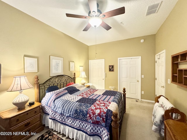 9421 Osprey Branch Trl Unit 4, Jacksonville, FL 32257 - bedroom with visible vents, high vaulted ceiling, carpet flooring, and baseboards