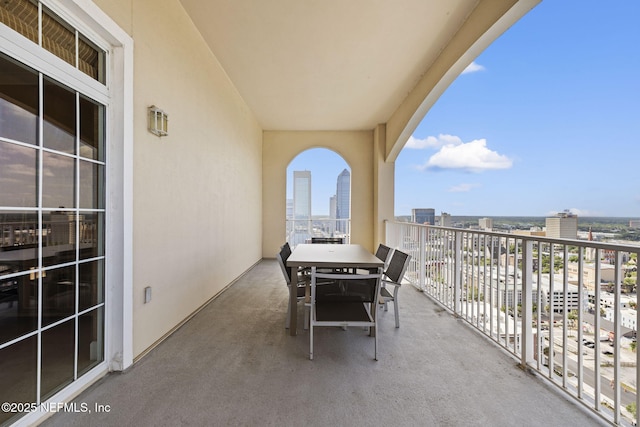 balcony featuring a city view