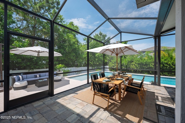 72 Whistler Trce, Ponte Vedra, FL 32081 - view of patio / terrace featuring a fenced in pool and glass enclosure
