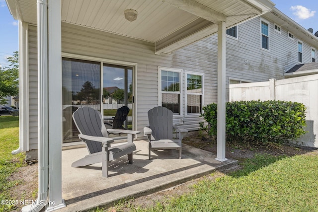 view of patio with fence