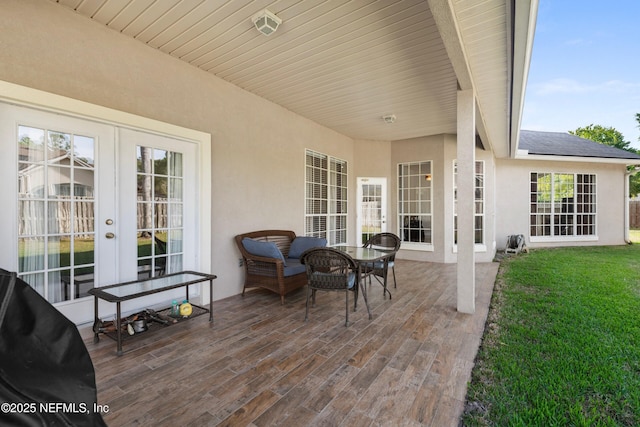 view of patio with french doors