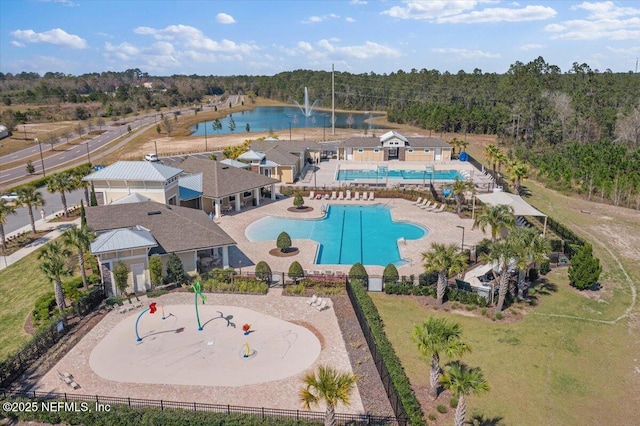 2294 Falling Star Ln, Green Cove Springs, FL 32043 - bird's eye view of a pool area and a large body of water