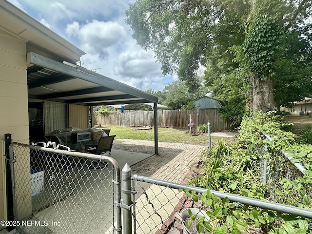 view of patio featuring a fenced backyard
