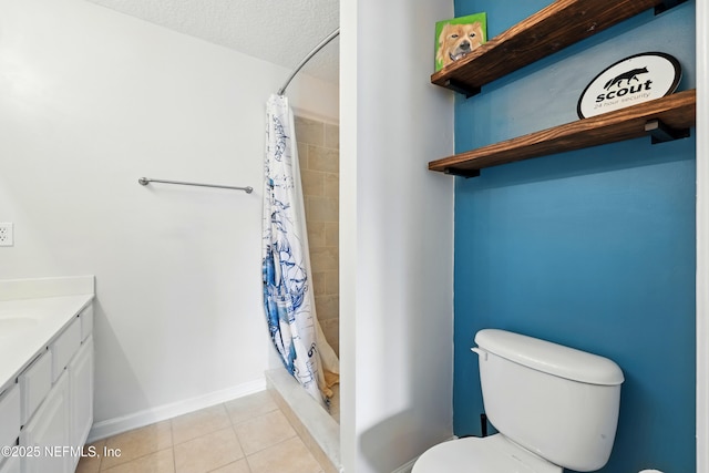 157 Jardin De Mer Pl Unit 157, Jacksonville Beach, FL 32250 - full bathroom with vanity, toilet, tile patterned floors, baseboards, and curtained shower