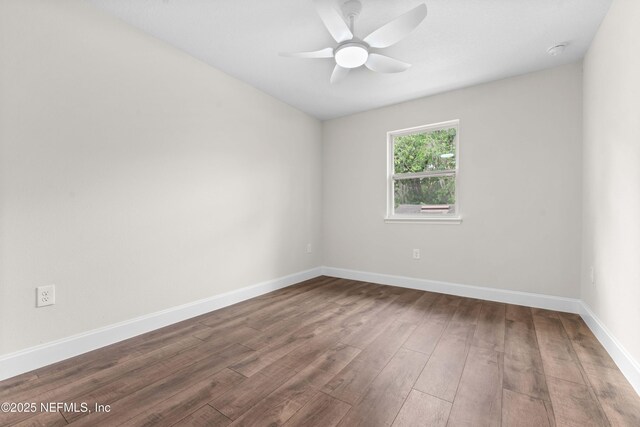 7708 Galveston Ave, Jacksonville, FL 32211 - unfurnished room featuring baseboards, wood finished floors, and ceiling fan