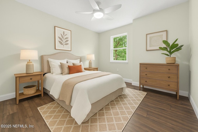 7708 Galveston Ave, Jacksonville, FL 32211 - bedroom featuring a ceiling fan, wood finished floors, and baseboards