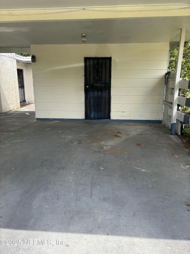 view of garage