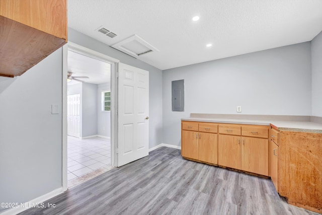 4043 Marland St, Jacksonville, FL 32209 - bar featuring recessed lighting, electric panel, light wood finished floors, baseboards, and visible vents