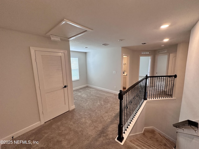 1116 Morgans Treasure Rd, Saint Augustine, FL 32084 - interior space with attic access, recessed lighting, baseboards, and carpet
