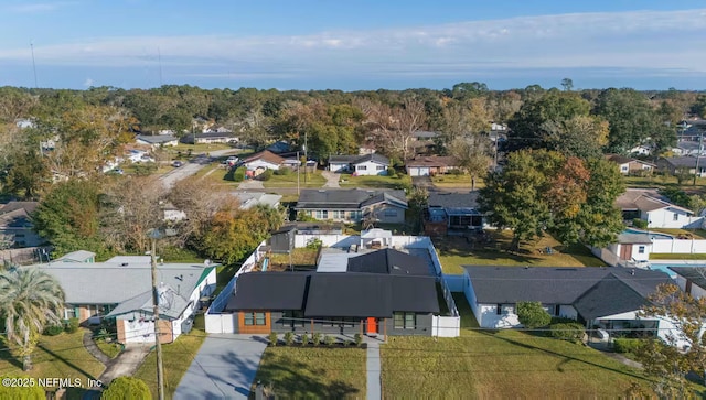 birds eye view of property with a residential view