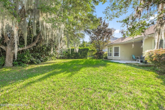 view of yard with a patio area