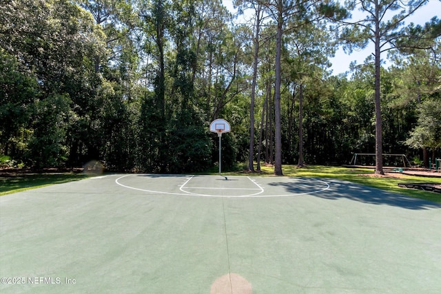 view of basketball court featuring community basketball court