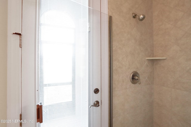 details with tiled shower