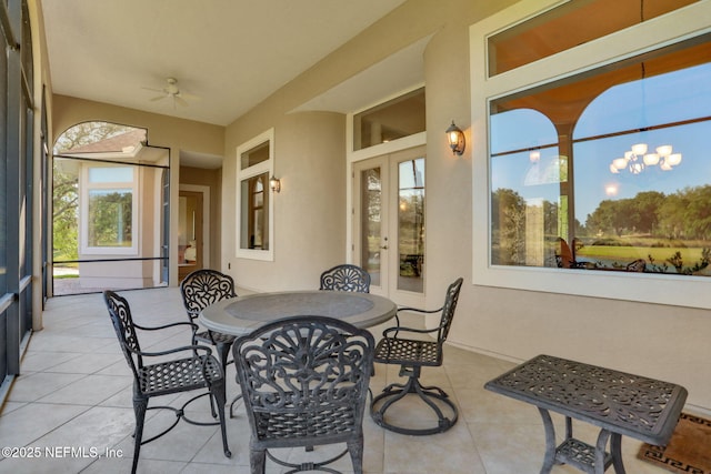 view of patio / terrace with ceiling fan