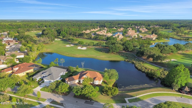 bird's eye view with a water view and a residential view