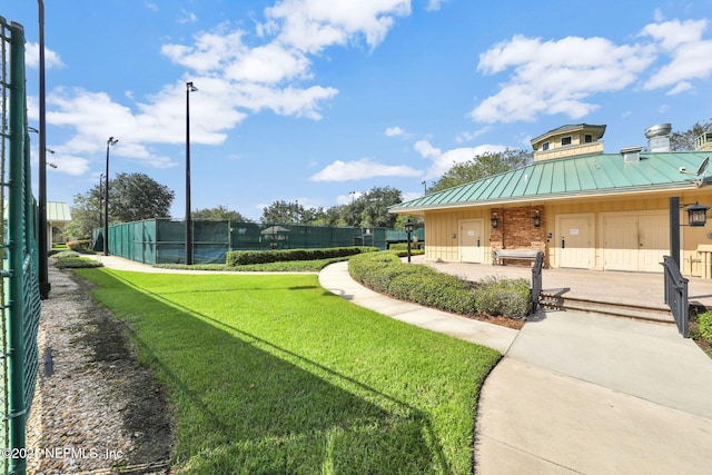 view of yard with fence