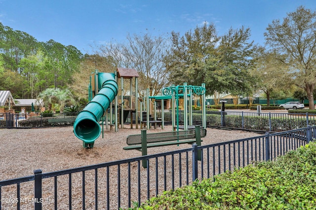 community play area with fence