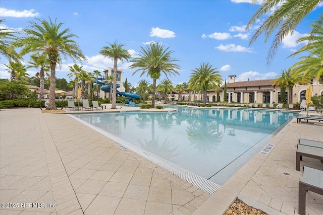 pool featuring a water slide