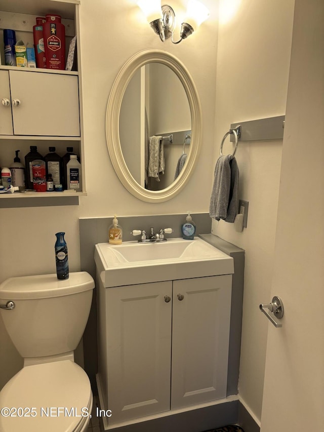bathroom with toilet and vanity