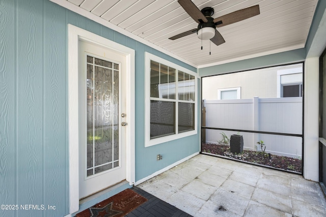 1821 Enterprise Ave, Saint Augustine, FL 32092 - unfurnished sunroom with a ceiling fan