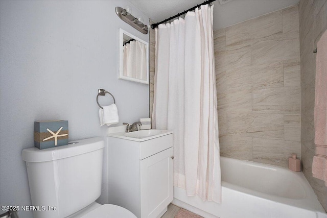 1232 Hamilton St, Jacksonville, FL 32205 - bathroom featuring shower / bath combination with curtain, toilet, and vanity