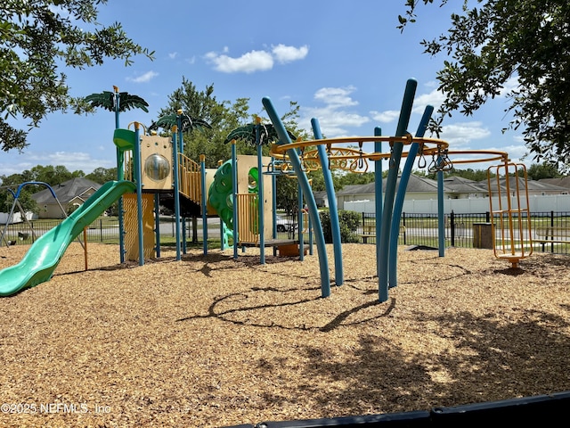 community play area with fence