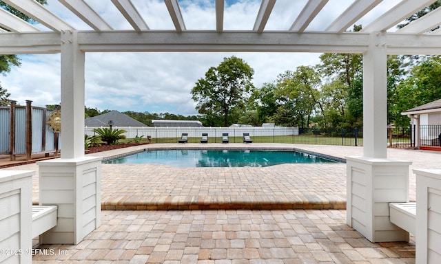 4637 Saddlehorn Trl, Middleburg, FL 32068 - view of swimming pool featuring a pergola, a fenced backyard, and a patio area