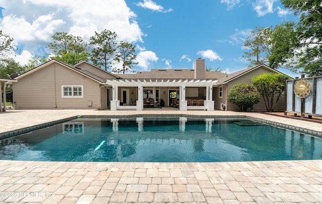 4637 Saddlehorn Trl, Middleburg, FL 32068 - swimming pool featuring a pergola and a patio area