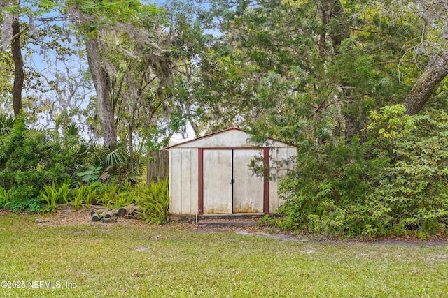 view of shed