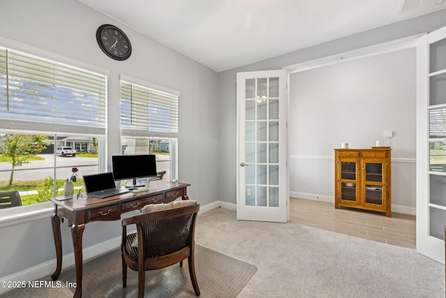 135 Neighbor Ct, Saint Augustine, FL 32092 - office area featuring french doors, plenty of natural light, carpet floors, and visible vents