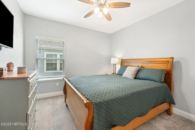 135 Neighbor Ct, Saint Augustine, FL 32092 - bedroom with baseboards, light colored carpet, and ceiling fan