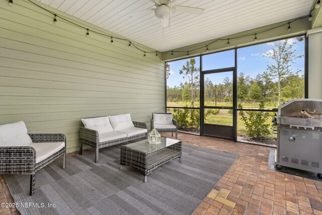 135 Neighbor Ct, Saint Augustine, FL 32092 - sunroom / solarium featuring ceiling fan and an outdoor living space