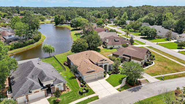 1695 Waters Edge Dr, Fleming Island, FL 32003 - bird's eye view with a water view and a residential view