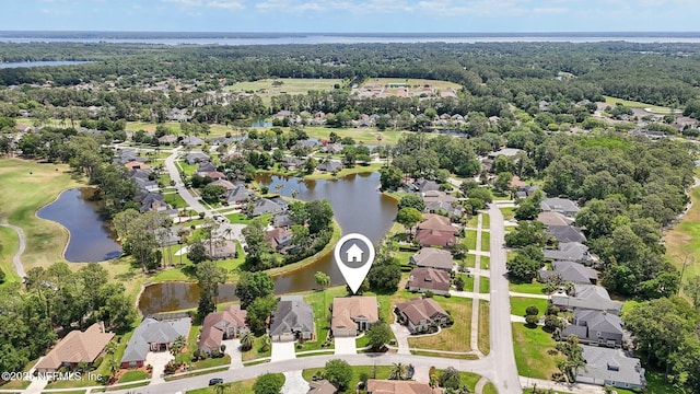 1695 Waters Edge Dr, Fleming Island, FL 32003 - aerial view with a residential view, view of golf course, and a water view