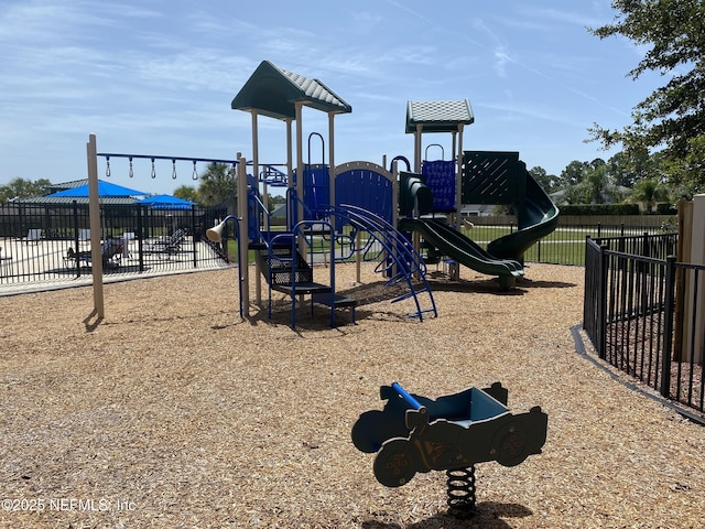 community play area with fence