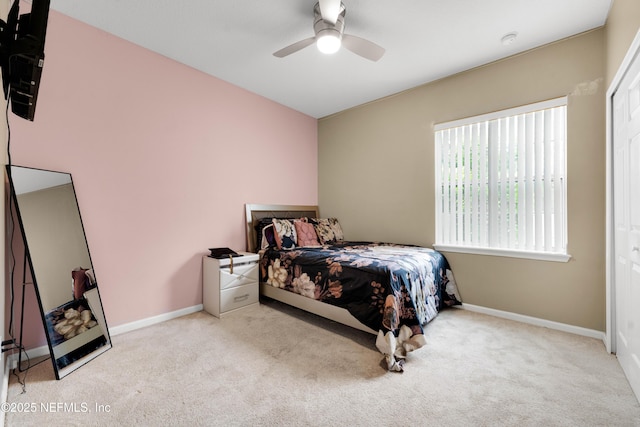 1071 Green Pine Cir, Orange Park, FL 32065 - carpeted bedroom featuring baseboards and a ceiling fan