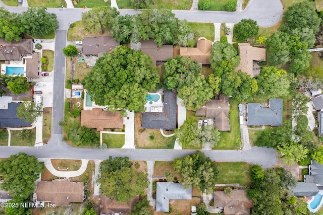 aerial view featuring a residential view