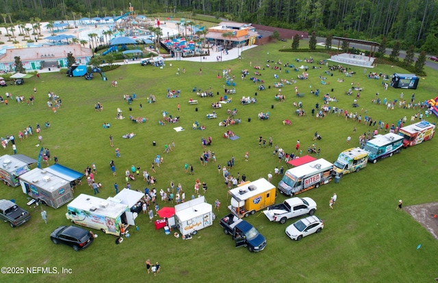 aerial view featuring a view of trees