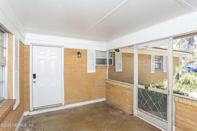 view of unfurnished sunroom