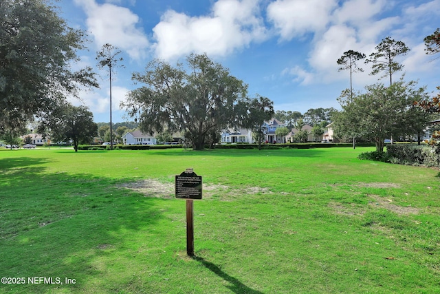 surrounding community featuring a yard