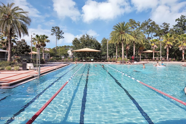 pool featuring fence