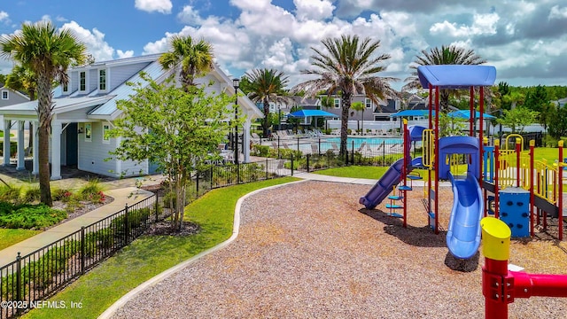 community playground with fence