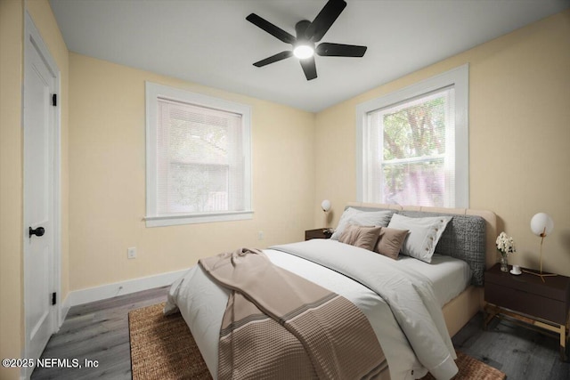 6422 Kathryn Dr, Jacksonville, FL 32208 - bedroom with wood finished floors, baseboards, and a ceiling fan