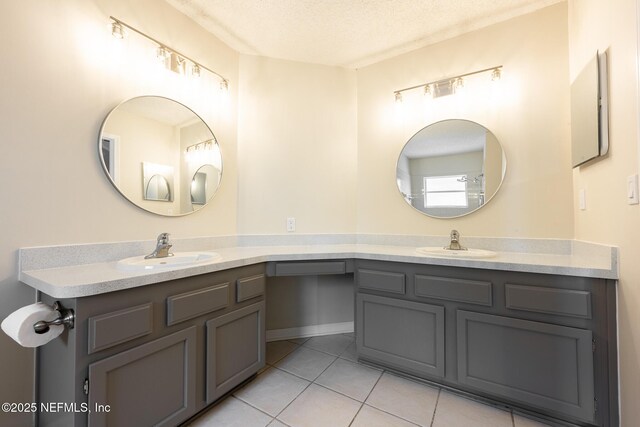 1218 Shallowford Dr E, Jacksonville, FL 32225 - full bath with a textured ceiling, tile patterned flooring, and vanity